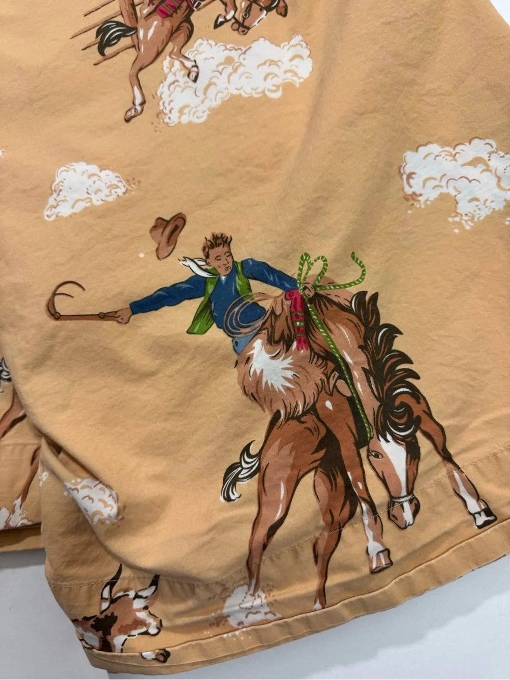The company Store Kids Flat Sheet Western Cowboy Print